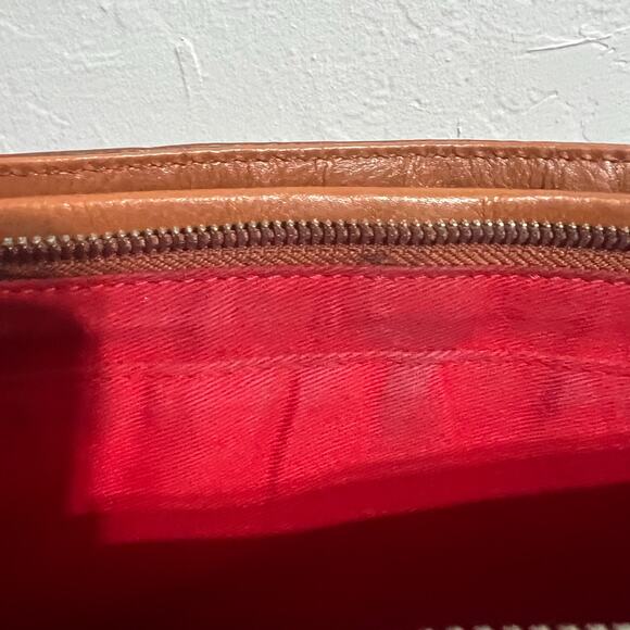 Hobo The Original Tote Bag Shoulder Purse Tan Camel Leather Pockets Double - Picture 10 of 16